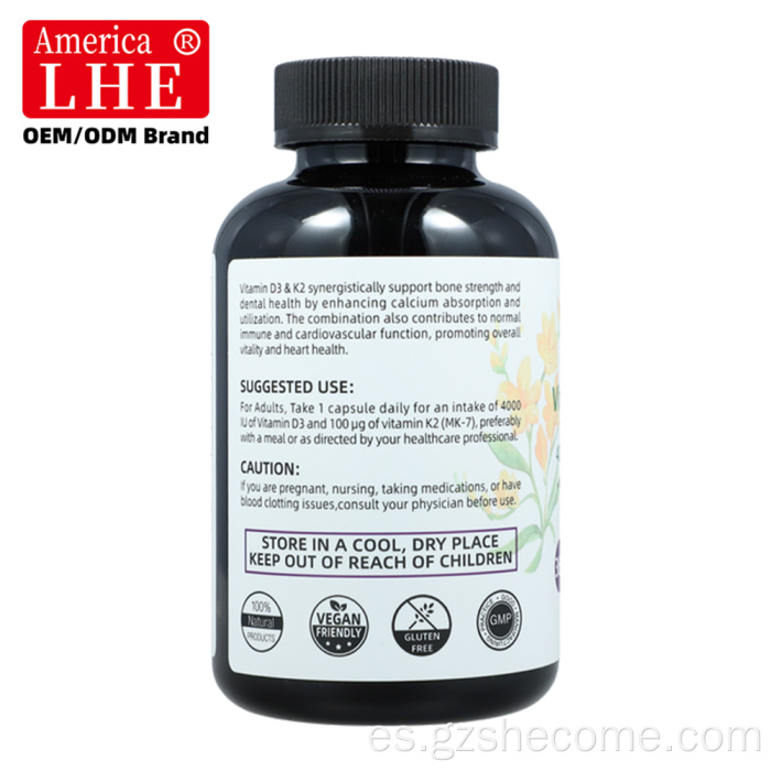 Shecome Vitamina D3 K2 Cápsulas Salud Ósea